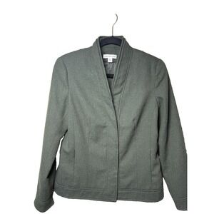 Coldwater Creek Green Blazer Jacket Womens 6 Wool Blend Career Office